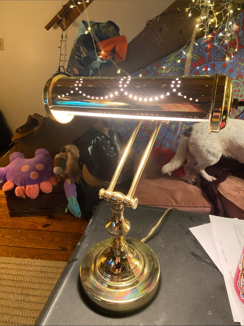 Brass adjustable piano desk lamp